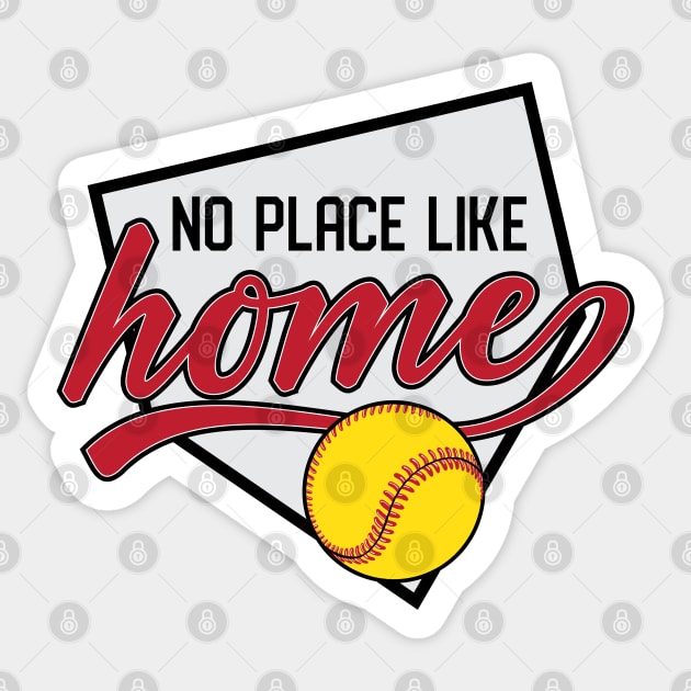 No Place Like Home, Softball © GraphicLoveShop Sticker by GraphicLoveShop
